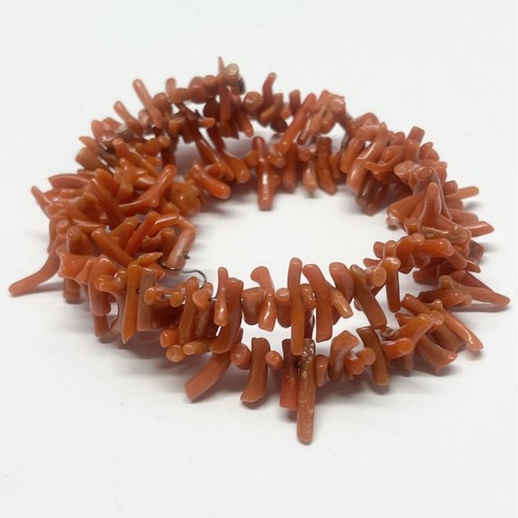 Vintage Branch Coral Chip Wrap Bracelet